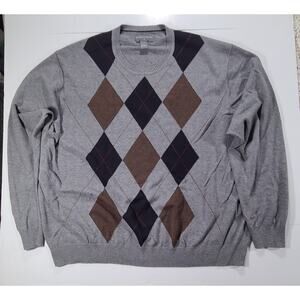 Saddlebred Sweater Men’s XXL KNIT ARGYLE Sweater Academia Grandpa